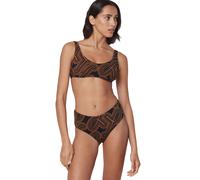 Bikini-Hose TRIUMPH "Flex Smart Summer Maxi pt EX", Damen, Gr. M, N-Gr, braun (braun, schwarz combination), Microfaser, Elasthan, Recycling-Polyamid, bedruckt, mehrfarbig, Badehosen Bikini-Hose, Trium