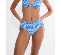Bikini-Hose TRIUMPH "Mix & Match Summer Midi 01 pt", Damen, Gr. 40, N-Gr, blau (blau, light combination), Microfaser, Obermaterial: 77% Polyamid, 23% Elasthan, Badehosen Bikini-Hose, verspielt und far