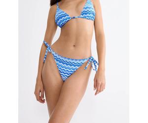 Bikini-Hose TRIUMPH "Mix & Match Summer Tai pt", Damen, Gr. 40, N-Gr, blau (blau, light combination), Microfaser, Obermaterial: 77% Polyamid, 23% Elasthan, Badehosen Bikini-Hose, verspielt und farbenf