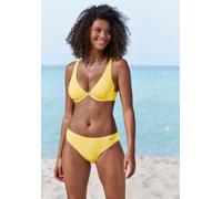 Bikini-Hose VENICE BEACH "Lucky", Damen, Gr. 38, N-Gr, gelb, Recycling-Polyamid, Strukturmuster, Badehosen Bikini-Hose, aus gerippter Strukturware (10630236-38) gelb