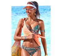 Bikini-Hose VENICE BEACH "Maia", Damen, Gr. 34, N-Gr, grün (türkis, bedruckt), Microfaser, Polyamid, Animalprint, Badehosen, mit Umschlagbund (71185919-34) türkis, bedruckt