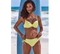 Bikini-Hose VENICE BEACH "Peony", Damen, Gr. 38, N-Gr, grün (lime), Recycling-Polyester, Strukturmuster, Badehosen Bikini-Hose, in höherer Schnittform und modischer Strukturware (74995720-38) lime