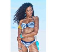 Bikini-Hose VENICE BEACH "Summer", Damen, Gr. 36, N-Gr, blau (weiß, marine gestreift), Polyamid, Xtra Life LYCRA, gestreift, Badehosen Bikini-Hose, im Mustermix (812533-36) weiß, marine gestreift