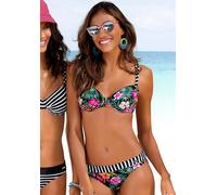 Bikini-Hose VENICE BEACH "Summer", Damen, Gr. 34, N-Gr, bunt (schwarz bedruckt), Polyamid, Xtra Life LYCRA, floral, Badehosen Bikini-Hose, im Mustermix (48108027-34) schwarz bedruckt