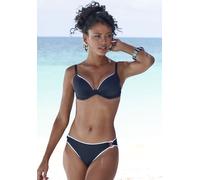 Bikini-Hose VIVANCE "Lorena", Damen, Gr. 38, N-Gr, schwarz, Recycling-Polyamid, unifarben, Badehosen Bikini-Hose, mit kontrastfarbenem Piping und Details (82416456-38) schwarz