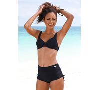 Bikini-Hotpants LASCANA, Damen, Gr. 38, N-Gr, schwarz, Polyamid, unifarben, Badehosen, mit seitlicher Raffung (14581460-38) schwarz