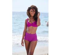 Bikini-Hotpants LASCANA Gr. 46, N-Gr, pink (fuchsia) Damen Badehosen Ocean Blue mit seitlicher Raffung (91286500-46)