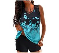 Bikini Leopardenmuster Damen Verschiedene Muster Protest Bikini Vintage Bikini Damen Badeanzug Große Größen High Waist Tankini Bauchweg Monokini Damen Sexy Transparent String Slingshot（5-Navy，XXL）