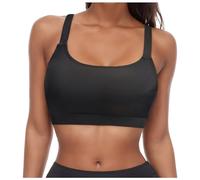 Bikini Oberteil Damen Push Up Padded Bikinioberteil Sommer Schnell Trocknend Rückenfrei Bikini Oberteile Swim Sport BH Breite Träger Swimsuit Top Dünne Bequem Workout Swimwear Damen (00-schwarz, L)