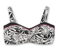 Sheego Bikini-Oberteil mit Blätterprint 58E schwarz bedruckt