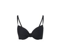 Bügel-Bikini-Top S.OLIVER "Spain", Damen, Gr. 34, Cup C, schwarz, Microfaser, Microfaser, unifarben, Bikini-Oberteile, mit geraffter Mitte (889125-34) schwarz