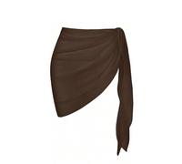 Bikini Wickelrock Frauen Sommer Kurze Sarongs Badeanzug Coverups Strand Bikini Wrap Sheer Rock Chiffon Schal Cover Ups(Brown)
