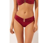Bikinihose Mit Hohem Bund Shiny Satin Rot L