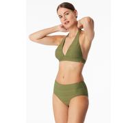 Bikinihose Panty Jersey Streifen oliv - Aqua 38