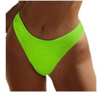 Bikinihosen für Damen Bikinihose Mittlere Taille High Cut Bikini Hose String Bikinis Low Waist Sexy Bikinihose Tanga Brazilian Bikini Bottom Badehose Hipster Texturiertem Bikinislip Bademode Swimsuit