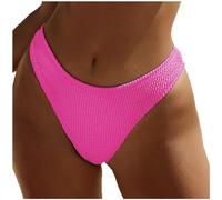 Bikinihosen für Damen Bikinihose Mittlere Taille High Cut Bikini Hose String Bikinis Low Waist Sexy Bikinihose Tanga Brazilian Bikini Bottom Badehose Hipster Texturiertem Bikinislip Bademode Swimsuit