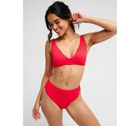 Triangel-Bikini-Top ROXY "Roxy Love Elongated Tri", Damen, Gr. M, Cup B, rot (hibiscus), Obermaterial: 91% Nylon, 9% Elasthan., Bikini-Oberteile (19960638-M) hibiscus