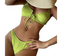 Bikinis für Damen Zweiteiliger Badeanzug Damen Pushup Bade Bikini Damen Set Swimsuit Women Push Up Surf Triangel Bikini Badeanzüge Bikini Frauen Bademode Bikini-Damen Bikini-Sets für Damen Grün L