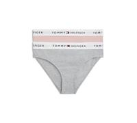 Bikinislip "2 PK BIKINI mit elastischem Bund im 2er-Pack", Mädchen, Gr. 128/134, 2 Stk., foggy pink, lt grau htr, Jersey, Obermaterial: 95% Baumwolle, 5% Elasthan, TOMMY HILFIGER UNDERWEAR, körpernah,