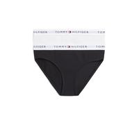 Bikinislip "2PK", Kinder, Gr. 128/134, 2 Stk., weiß, schwarz, Jersey, Obermaterial: 95% Baumwolle, 5% Elasthan, TOMMY HILFIGER UNDERWEAR, körpernah, Unterhosen, mit Tommy-Signatur-Logo-Bund (73612225-