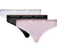 Tommy Hilfiger Damen 3er Pack Slips Bikini Form mit Spitze, Mehrfarbig (Black/White/Light Pink), S