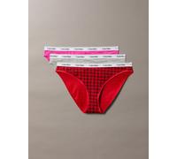 Bikinislip "3 PACK BIKINI (LOW-RISE)", Damen, Gr. M (38), 3 Stk., blotched plaid, adrenaline rush, blac, Jersey, Obermaterial: 90% Baumwolle, 10% Elasthan, CALVIN KLEIN UNDERWEAR, körpernah, Unterhose