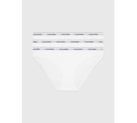 Bikinislip "3 PACK BIKINI (LOW-RISE)", Damen, Gr. XL (42/44), 3 Stk., weiß (weiß, weiß, weiß), Jersey, Obermaterial: 90% Baumwolle, 10% Elasthan, CALVIN KLEIN UNDERWEAR, unifarben, körpernah, Unterhos