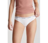 Bikinislip "3 PACK BIKINI (LOW-RISE)", Damen, Gr. XS (34), 3 Stk., Jersey, weiß (weiß, weiß, weiß), Jersey, Obermaterial: 90% Baumwolle, 10% Elasthan, CALVIN KLEIN UNDERWEAR, unifarben, körpernah, Unt