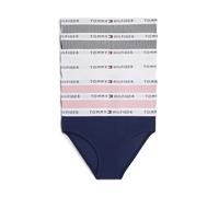 Bikinislip "7PK BIKINI PRINT", Kinder, Gr. 152/158, 7 Stk., bon pink, navy, it haca, weiß, Jersey, Obermaterial: 95% Baumwolle, 5% Elasthan, TOMMY HILFIGER UNDERWEAR, körpernah, Unterhosen, mit Logobu