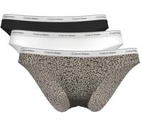 Bikinislip "BIKINI 3PK", Damen, Gr. S (36), bunt (schwarz, classic weiß, animal mirror), Jersey, Obermaterial: 90% Baumwolle, 10% Elasthan, CALVIN KLEIN UNDERWEAR, unifarben, körpernah, Unterhosen, Kö