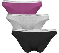 Bikinislip "BIKINI 3PK", Damen, Gr. XS (34), bunt (schwarz, grau heather, stunning orchid), Jersey, Obermaterial: 90% Baumwolle, 10% Elasthan, CALVIN KLEIN UNDERWEAR, unifarben, körpernah, Unterhosen,