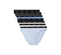 Bikinislip "BIKINI 7PK", Damen, Gr. S (36), blau (shrln, shrln, sngstrs brzybl, snwhthr,), Jersey, Obermaterial: 90% Baumwolle, 10% Elasthan, CALVIN KLEIN UNDERWEAR, unifarben, körpernah, Unterhosen, 