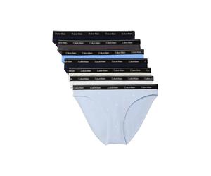 Bikinislip "BIKINI 7PK", Damen, Gr. S (36), blau (shrln, shrln, sngstrs brzybl, snwhthr,), Jersey, Obermaterial: 90% Baumwolle, 10% Elasthan, CALVIN KLEIN UNDERWEAR, unifarben, körpernah, Unterhosen, 