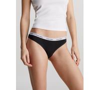 Bikinislip "BIKINI (LOW-RISE)", Damen, Gr. XS (34), schwarz, Jersey, Obermaterial: 90% Baumwolle, 10% Elasthan, CALVIN KLEIN UNDERWEAR, unifarben, körpernah, Unterhosen, mit Logobund (78137401-XS) sch