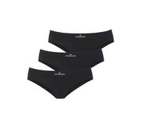 Bikinislip COPENHAGEN STUDIOS "mit Logodruck am Bund", Damen, Gr. XS (34), schwarz, Single Jersey, Obermaterial: 95% Baumwolle, 5% Elasthan (LYCRA), unifarben mit Farbeinsatz, körpernah, Unterhosen, a