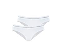 Bikinislip COPENHAGEN STUDIOS "mit softem Logobund", Damen, Gr. S (36), weiß, Feinripp, Obermaterial: 96% Baumwolle, 4% Elasthan (LYCRA), unifarben mit Farbeinsatz, körpernah, Unterhosen, aus gerippte