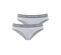 Bikinislip COPENHAGEN STUDIOS "mit softem Logobund", Damen, Gr. XS (34), grau (grau meliert), Feinripp, Obermaterial: 96% Baumwolle, 4% Elasthan (LYCRA), unifarben mit Farbeinsatz, körpernah, Unterhos