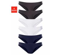 vivance active Bikinislip (6 Stück) aus weicher Microfaser, marine | schwarz | weiß
