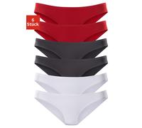 Bikinislip VIVANCE ACTIVE, Damen, Gr. 36/38, rot (rot, schwarz, weiß), Microfaser, Obermaterial: 95% Polyamid, 5% Elasthan (LYCRA), unifarben, körpernah, Unterhosen, aus weicher Microfaser (500155-36)