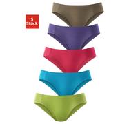 Bikinislip PETITE FLEUR, Damen, Gr. 38, bunt (grün, türkis, pink, lila, olivgrün), Piqué, Obermaterial: 95% Baumwolle, 5% Elasthan, unifarben, körpernah, Unterhosen, aus weicher Pikee-Qualität (157223