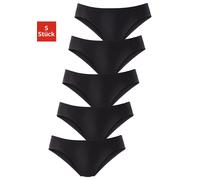 Bikinislip, Damen, Gr. 38, schwarz, Piqué, Obermaterial: 95% Baumwolle, 5% Elasthan, PETITE FLEUR BY LASCANA, unifarben, körpernah, Unterhosen, aus weicher Pikee-Qualität (542116-38) schwarz