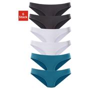 Bikinislip VIVANCE ACTIVE, Damen, Gr. 48/50, grün (petrol, schwarz, weiß), Microfaser, Obermaterial: 95% Polyamid, 5% Elasthan (LYCRA), unifarben, körpernah, Unterhosen, aus weicher Microfaser (191961