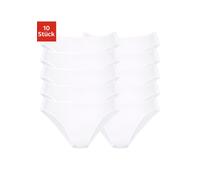 Bikinislip, Damen, Gr. 48/50, weiß, Single Jersey, Obermaterial: 95% Baumwolle, 5% Elasthan, PETITE FLEUR BY LASCANA, unifarben, körpernah, Unterhosen, aus elastischer Baumwolle, Topseller (867217-48)