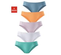 Bikinislip PETITE FLEUR, Damen, Gr. 48, bunt (mint, weiß, flieder, apricot, hellblau), Piqué, Obermaterial: 95% Baumwolle, 5% Elasthan, unifarben, körpernah, Unterhosen, aus weicher Pikee-Qualität (52