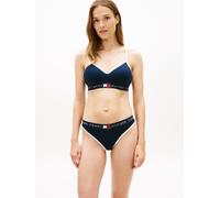 Bikinislip, Damen, Gr. S (36), schwarz night navy, Feinripp, Obermaterial: 57% Baumwolle, 38% Polyester, 5% Elasthan, TOMMY HILFIGER UNDERWEAR, körpernah, Unterhosen, elastischer Bund mit Logoschriftz