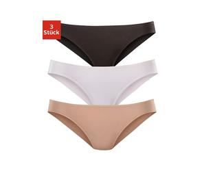 Bikinislip LASCANA "aus hochwertiger Modal-Qualität", Damen, Gr. 32/34, bunt (schwarz, weiß, beige), Obermaterial: 94% Modal (TENCEL™), 6% Elasthan, unifarben, körpernah, Unterhosen (633208-32) schwar