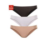Bikinislip LASCANA "aus hochwertiger Modal-Qualität", Damen, Gr. 40/42, bunt (schwarz, weiß, beige), Obermaterial: 94% Modal (TENCEL™), 6% Elasthan, unifarben, körpernah, Unterhosen (633208-40) schwar