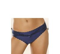 Bikinislip LASCANA Gr. 36/38, blau (marine), Damen, Microtouch, Obermaterial: 88% Polyamid, 12% Elasthan, Unterhosen, mit extra flachen Kanten und feiner Spitze (23533317-36) marine