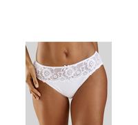 Bikinislip LASCANA "Wanda", Damen, Gr. 32/34, weiß, Microtouch, Obermaterial: 80% Polyamid, 12% Polyester, 8% Elasthan, figurbetont, Unterhosen, mit Stickerei Spitze in floraler Optik (748326-32) weiß