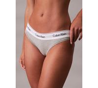 Calvin Klein Damen Slip Bikini Form mit Logobund, Grau (Grey Heather), XL